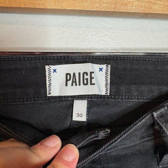 Paige black distressed Verdugo Ultra Skinny jeans - Picture 3 of 5